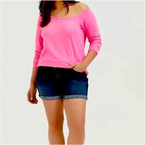 Hot Pink Off the shoulder sweatshirt